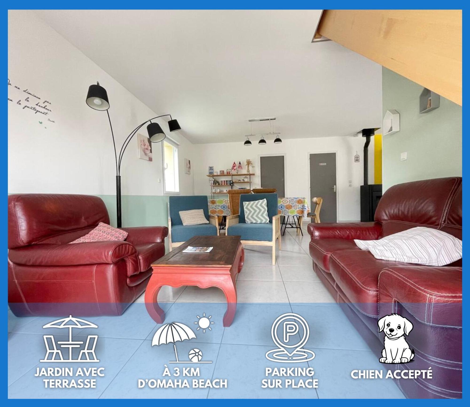 Sweet Omaha Belle Maison Recente Lumineuse Et Cosy Bien Equipee Jardin Clos 15 Mn A Pied Plage Omaha Beach Et Proche De Bayeux & Port En Bessin Saint-Laurent-sur-Mer Ngoại thất bức ảnh